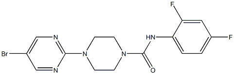 N1-(2,4-difluorophenyl)-4-(5-bromopyrimidin-2-yl)piperazine-1-carboxamide Struktur