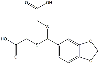 2-({1,3-benzodioxol-5-yl[(carboxymethyl)thio]methyl}thio)acetic acid Struktur