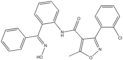 N4-{2-[hydroxyimino(phenyl)methyl]phenyl}-3-(2-chlorophenyl)-5-methylisoxaz ole-4-carboxamide Struktur