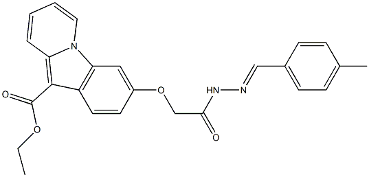 ethyl 3-(2-{2-[(E)-(4-methylphenyl)methylidene]hydrazino}-2-oxoethoxy)pyrido[1,2-a]indole-10-carboxylate Struktur