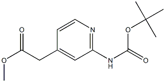 (2-tert-Butoxycarbonylamino-pyridin-4-yl)-acetic acid methyl ester Struktur