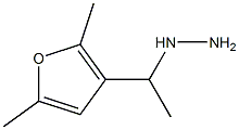 1-(1-(2,5-dimethylfuran-3-yl)ethyl)hydrazine Struktur