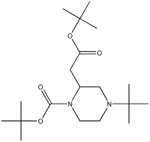 tert-butyl 2-(2-tert-butoxy-2-oxoethyl)-4-tert-butylpiperazine-1-carboxylate Struktur