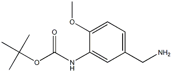 tert-butyl 5-(aminomethyl)-2-methoxyphenylcarbamate Struktur