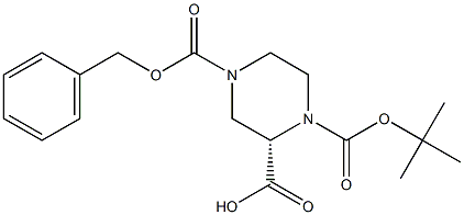 (S)-1-Boc-4-Cbz-2-piperazine carboxylic acid Struktur