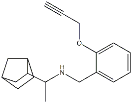 (1-{bicyclo[2.2.1]heptan-2-yl}ethyl)({[2-(prop-2-yn-1-yloxy)phenyl]methyl})amine Struktur