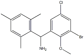 (3-bromo-5-chloro-2-methoxyphenyl)(2,4,6-trimethylphenyl)methanamine Struktur