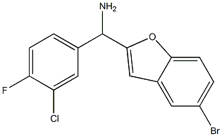 (5-bromo-1-benzofuran-2-yl)(3-chloro-4-fluorophenyl)methanamine Struktur