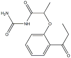 [2-(2-propanoylphenoxy)propanoyl]urea Struktur