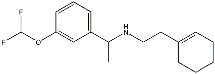 [2-(cyclohex-1-en-1-yl)ethyl]({1-[3-(difluoromethoxy)phenyl]ethyl})amine Struktur