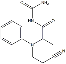 {2-[(2-cyanoethyl)(phenyl)amino]propanoyl}urea Struktur