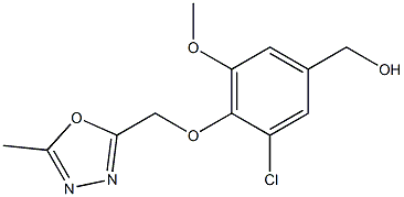 {3-chloro-5-methoxy-4-[(5-methyl-1,3,4-oxadiazol-2-yl)methoxy]phenyl}methanol Struktur