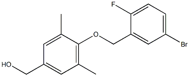 {4-[(5-bromo-2-fluorophenyl)methoxy]-3,5-dimethylphenyl}methanol Struktur