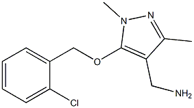 {5-[(2-chlorophenyl)methoxy]-1,3-dimethyl-1H-pyrazol-4-yl}methanamine Struktur