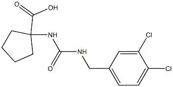 1-({[(3,4-dichlorophenyl)methyl]carbamoyl}amino)cyclopentane-1-carboxylic acid Struktur