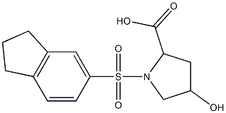 1-(2,3-dihydro-1H-indene-5-sulfonyl)-4-hydroxypyrrolidine-2-carboxylic acid Struktur