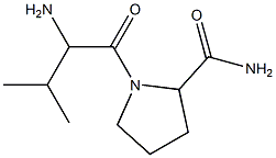 1-(2-amino-3-methylbutanoyl)pyrrolidine-2-carboxamide Struktur