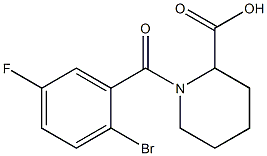 1-(2-bromo-5-fluorobenzoyl)piperidine-2-carboxylic acid Struktur