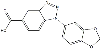 1-(2H-1,3-benzodioxol-5-yl)-1H-1,2,3-benzotriazole-5-carboxylic acid Struktur