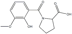 1-(2-hydroxy-3-methoxybenzoyl)pyrrolidine-2-carboxylic acid Struktur