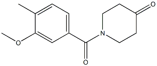 1-(3-methoxy-4-methylbenzoyl)piperidin-4-one Struktur