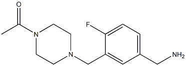 1-(4-{[5-(aminomethyl)-2-fluorophenyl]methyl}piperazin-1-yl)ethan-1-one Struktur