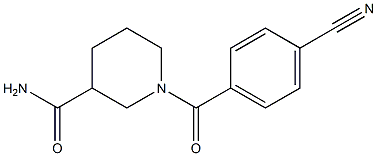 1-(4-cyanobenzoyl)piperidine-3-carboxamide Struktur