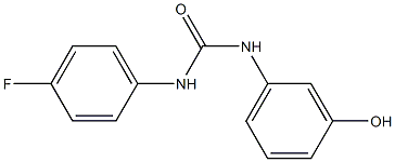 1-(4-fluorophenyl)-3-(3-hydroxyphenyl)urea Struktur