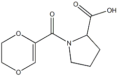 1-(5,6-dihydro-1,4-dioxin-2-ylcarbonyl)pyrrolidine-2-carboxylic acid Struktur