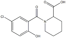 1-(5-chloro-2-hydroxybenzoyl)piperidine-2-carboxylic acid Struktur