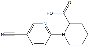 1-(5-cyanopyridin-2-yl)piperidine-2-carboxylic acid Struktur