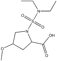 1-(diethylsulfamoyl)-4-methoxypyrrolidine-2-carboxylic acid Struktur