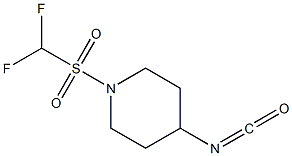 1-(difluoromethane)sulfonyl-4-isocyanatopiperidine Struktur