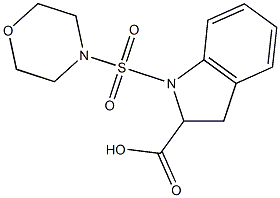 1-(morpholine-4-sulfonyl)-2,3-dihydro-1H-indole-2-carboxylic acid Struktur