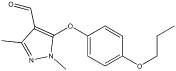 1,3-dimethyl-5-(4-propoxyphenoxy)-1H-pyrazole-4-carbaldehyde Struktur