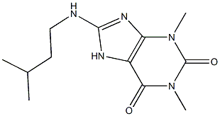 1,3-dimethyl-8-[(3-methylbutyl)amino]-2,3,6,7-tetrahydro-1H-purine-2,6-dione Struktur