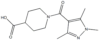 1-[(1,3,5-trimethyl-1H-pyrazol-4-yl)carbonyl]piperidine-4-carboxylic acid Struktur