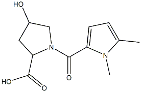 1-[(1,5-dimethyl-1H-pyrrol-2-yl)carbonyl]-4-hydroxypyrrolidine-2-carboxylic acid Struktur