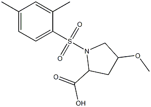 1-[(2,4-dimethylbenzene)sulfonyl]-4-methoxypyrrolidine-2-carboxylic acid Struktur