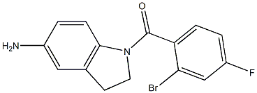 1-[(2-bromo-4-fluorophenyl)carbonyl]-2,3-dihydro-1H-indol-5-amine Struktur