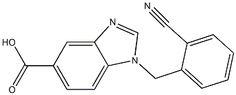 1-[(2-cyanophenyl)methyl]-1H-1,3-benzodiazole-5-carboxylic acid Struktur