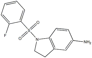 1-[(2-fluorobenzene)sulfonyl]-2,3-dihydro-1H-indol-5-amine Struktur