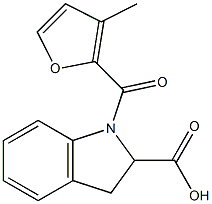 1-[(3-methylfuran-2-yl)carbonyl]-2,3-dihydro-1H-indole-2-carboxylic acid Struktur