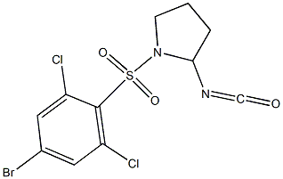 1-[(4-bromo-2,6-dichlorobenzene)sulfonyl]-2-isocyanatopyrrolidine Struktur