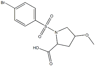 1-[(4-bromobenzene)sulfonyl]-4-methoxypyrrolidine-2-carboxylic acid Struktur