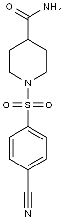 1-[(4-cyanophenyl)sulfonyl]piperidine-4-carboxamide Struktur