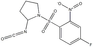 1-[(4-fluoro-2-nitrobenzene)sulfonyl]-2-isocyanatopyrrolidine Struktur