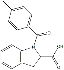 1-[(4-methylphenyl)carbonyl]-2,3-dihydro-1H-indole-2-carboxylic acid Struktur