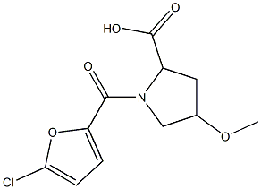 1-[(5-chlorofuran-2-yl)carbonyl]-4-methoxypyrrolidine-2-carboxylic acid Struktur