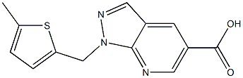 1-[(5-methylthien-2-yl)methyl]-1H-pyrazolo[3,4-b]pyridine-5-carboxylic acid Struktur